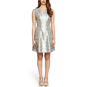 Tahari Arthur S. Levine Metallic Tweed Sleeveless A-Line Dress – Women’s 12